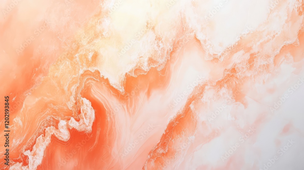 Poster abstract orange and white marble texture background with swirling patterns and smooth gradients suit