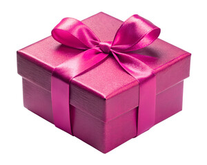 Obraz premium A pink gift box with a ribbon and bow, perfect for celebrations, birthdays, Christmas, or any special occasion