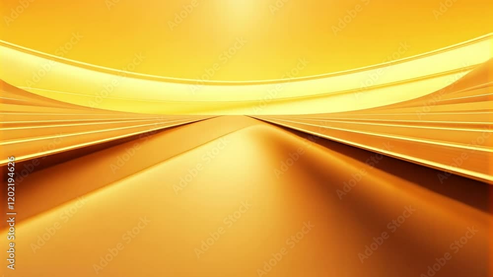 Poster golden path to success: abstract image of a glowing golden path leading towards a bright light, symb