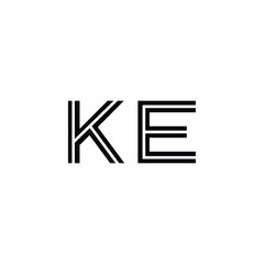 KE monogram logo design letter text name symbol monochrome logotype alphabet character simple logo