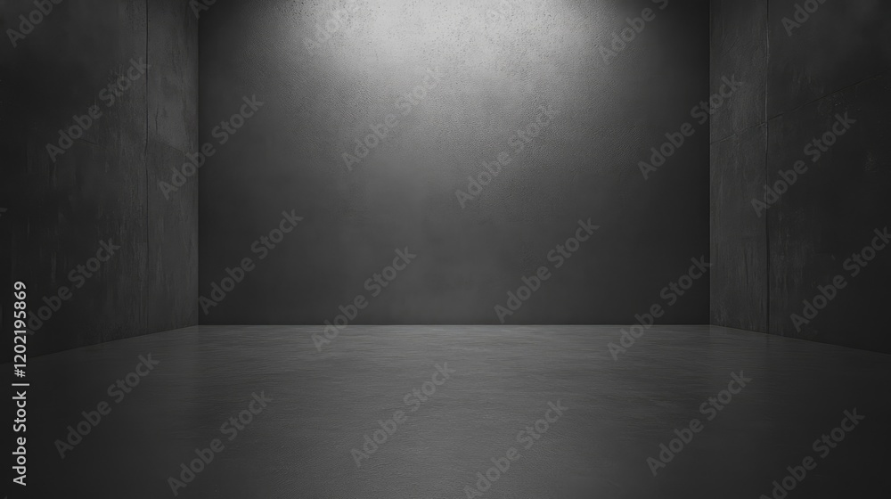 Poster empty gray concrete room with dramatic lighting and ample copy space for text or design elements.