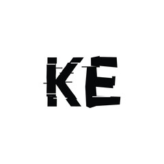 KE monogram logo design letter text name symbol monochrome logotype alphabet character simple logo
