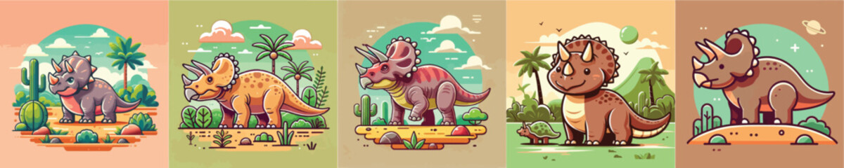Triceratops vector collection © ngentutgajah