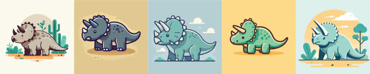 Triceratops vector collection © ngentutgajah