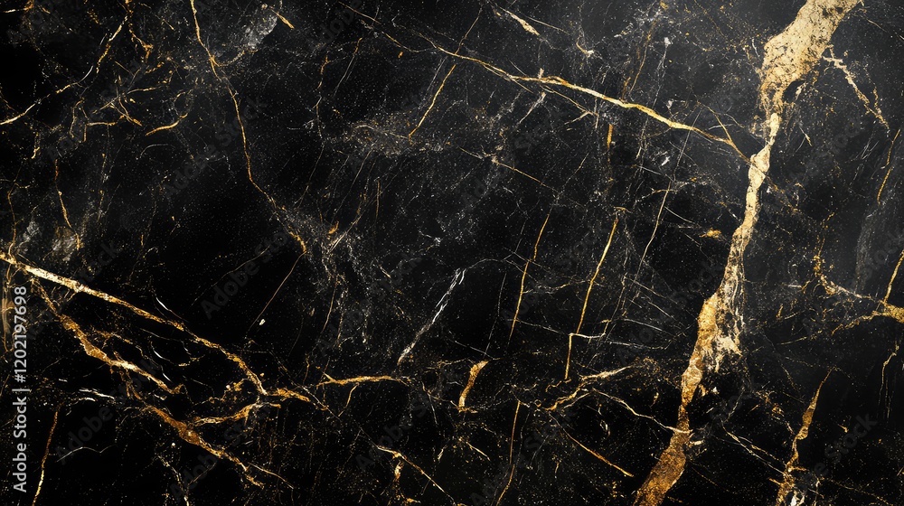 Aufkleber black marble texture with gold veining high resolution background suitable for various design applic