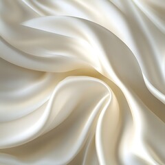 Fototapeta premium A close-up of flowing, silky fabric in soft cream tones, showcasing texture and movement.