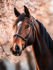 Obraz premium Horse with Bridle Close Up