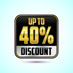Up to 40 percent discount, Sale tags. Sale offer sign. Special offer symbol. Discount promotion