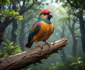 Abaniquillo crestado perched on a branch in the forest, anolis crestado, forest