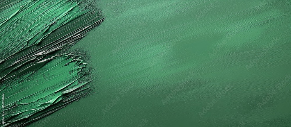 Poster Abstract textured green background with brush strokes and copy space for text placement