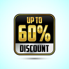 Up to 60 percent discount, Sale tags. Sale offer sign. Special offer symbol. Discount promotion