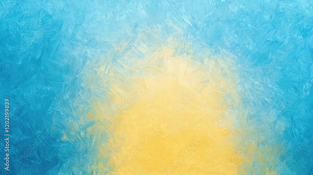 Poster abstract blue and yellow textured background with smooth gradients and copy space for text placement