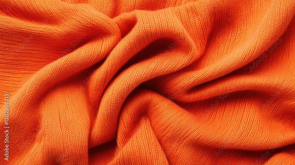 Aufkleber textured orange fabric background with soft folds and wrinkles ideal for textile and fashion design 