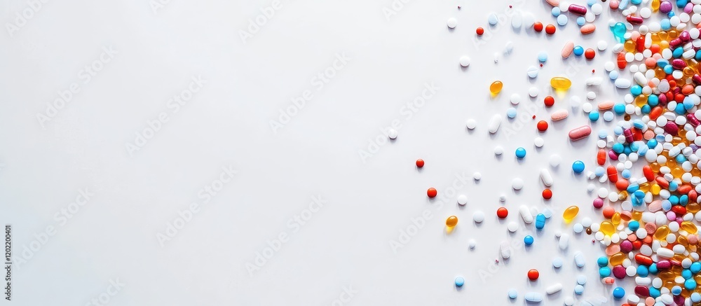 Aufkleber colorful sprinkles scattered on a light background with copy space for text or design elements