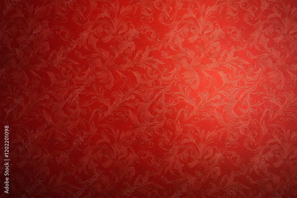 Poster elegant red floral pattern background with intricate designs, perfect for romantic themes or festive