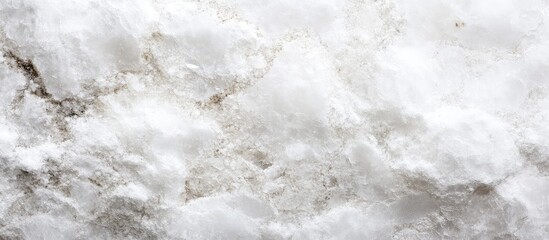 Textured close-up of white ice or snow with detailed patterns and Copy Space for text placement