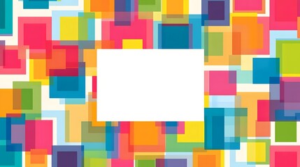 Abstract Colorful Overlapping Squares Design