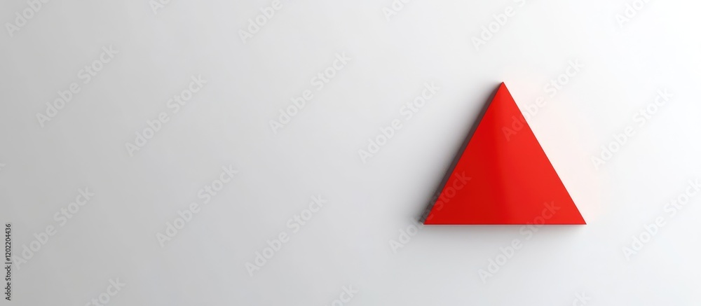 Aufkleber Red triangular shape on a white background with Copy Space for text placement