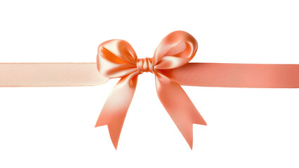 beautiful peach ribbon bow tied elegantly on satin ribbon