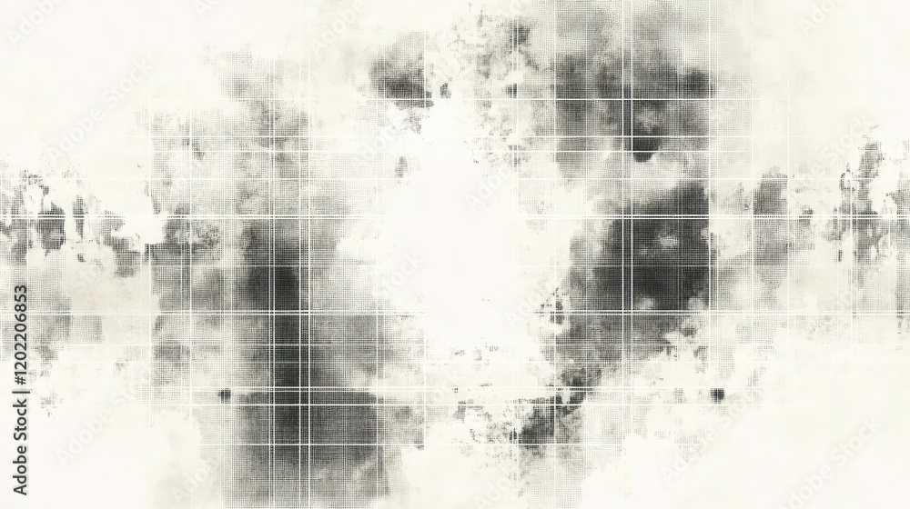 Poster abstract gray and white textured background with grid pattern and soft blurred edges copy space