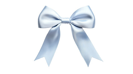 light blue satin bow with long tails, perfect for decoration