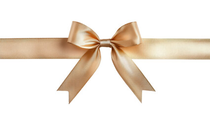 Elegant gold ribbon bow on satin ribbon, perfect for gifts and decorations