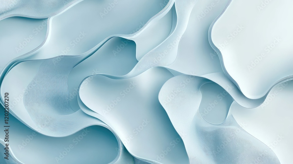 Poster blue abstract wavy texture background with smooth layers and copy space for design projects