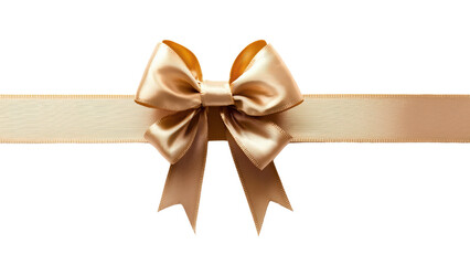 Elegant gold ribbon bow with tails on satin band