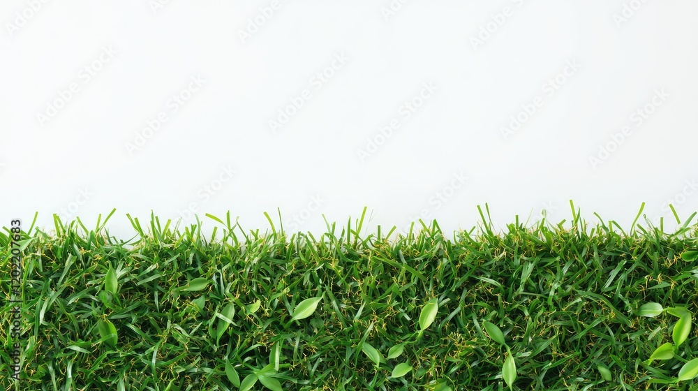 Aufkleber fresh green grass with copy space on white background for nature and environmental themes