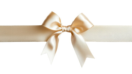 Elegant cream ribbon bow on smooth satin band, perfect for gifts