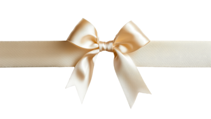 Elegant cream ribbon bow on smooth satin band, perfect for gifts