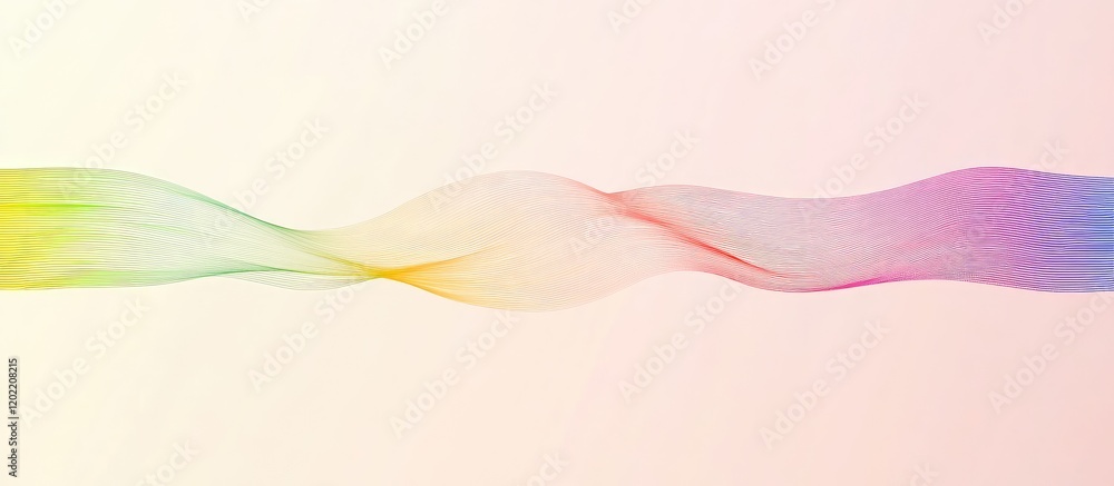 Poster Abstract flowing gradient wave pattern in soft pastel colors with smooth transitions and ample copy space for text placement