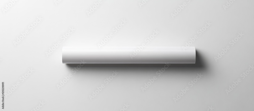 Leinwandbilder Minimalist white cylindrical object on a gray background with soft shadows and Copy Space for text placement