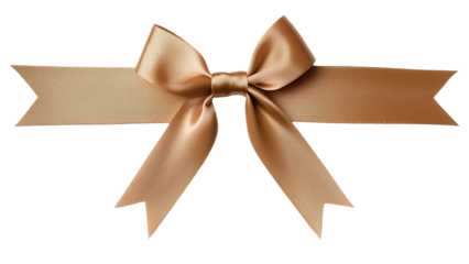 Elegant satin ribbon bow in gold color, perfect for gifts and decorations
