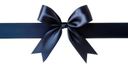 Elegant navy blue ribbon with bow, perfect for gifts and decorations