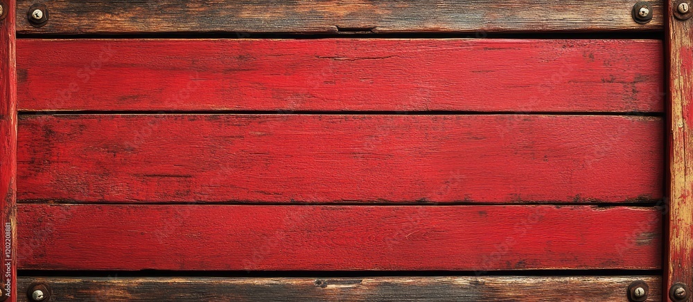 Poster textured red wooden background with weathered planks and rustic detailing featuring copy space for d