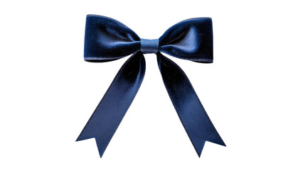Blue satin bow with tails, perfect for gifts and decorations