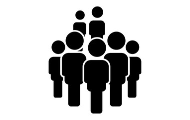 low groups of people icon, isolated team peoples icon, audience peoples icon
