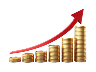 financial growth and prosperity with upward trends isolated on white png