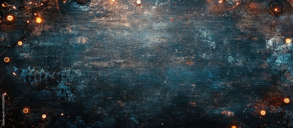 Poster Dark textured background with scattered lights and Copy Space for text placement