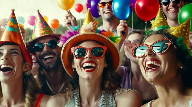 Joyful Crowd at a Vibrant Festival Celebration