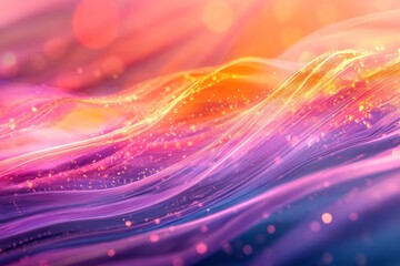 Abstract Colorful Waves with Glittering Particles