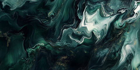 Abstract painting background, banner, texture with dark olive green