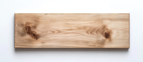 Obraz premium Natural wood plank surface with visible grain and knots on light background Copy Space