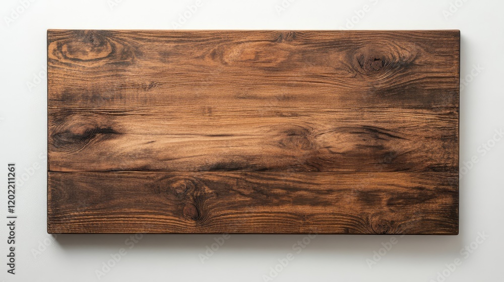 Aufkleber Brown Wooden Plank Surface with Natural Grain Pattern and Copy Space for Text Placement