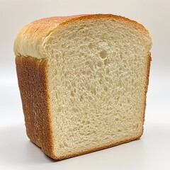 A Loaf of Freshly Baked White Bread on white background