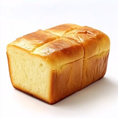 A Loaf of Freshly Baked White Bread on white background
