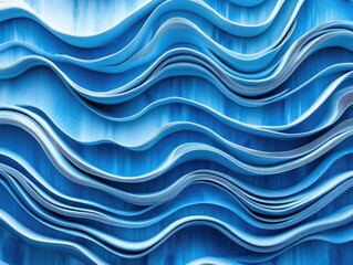 Fototapeta premium Blue Wall with Wave Pattern