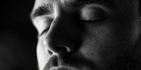 Man with closed eyes