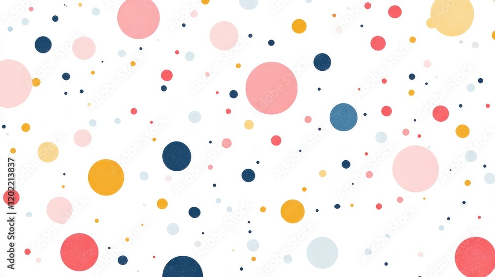 Aufkleber Colorful abstract circles pattern on white background with ample copy space for text.